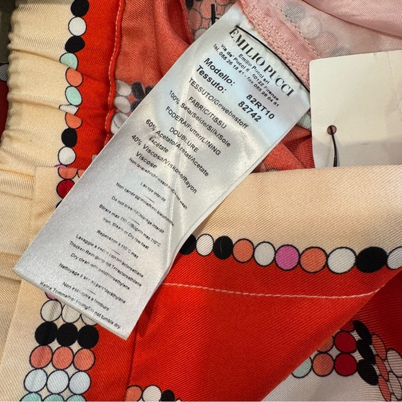 Emilio Pucci 100% Silk Vintage Multicolor Red Striped Print Pants - Picture 14 of 14